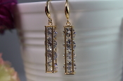 CZ Rhodium Earrings